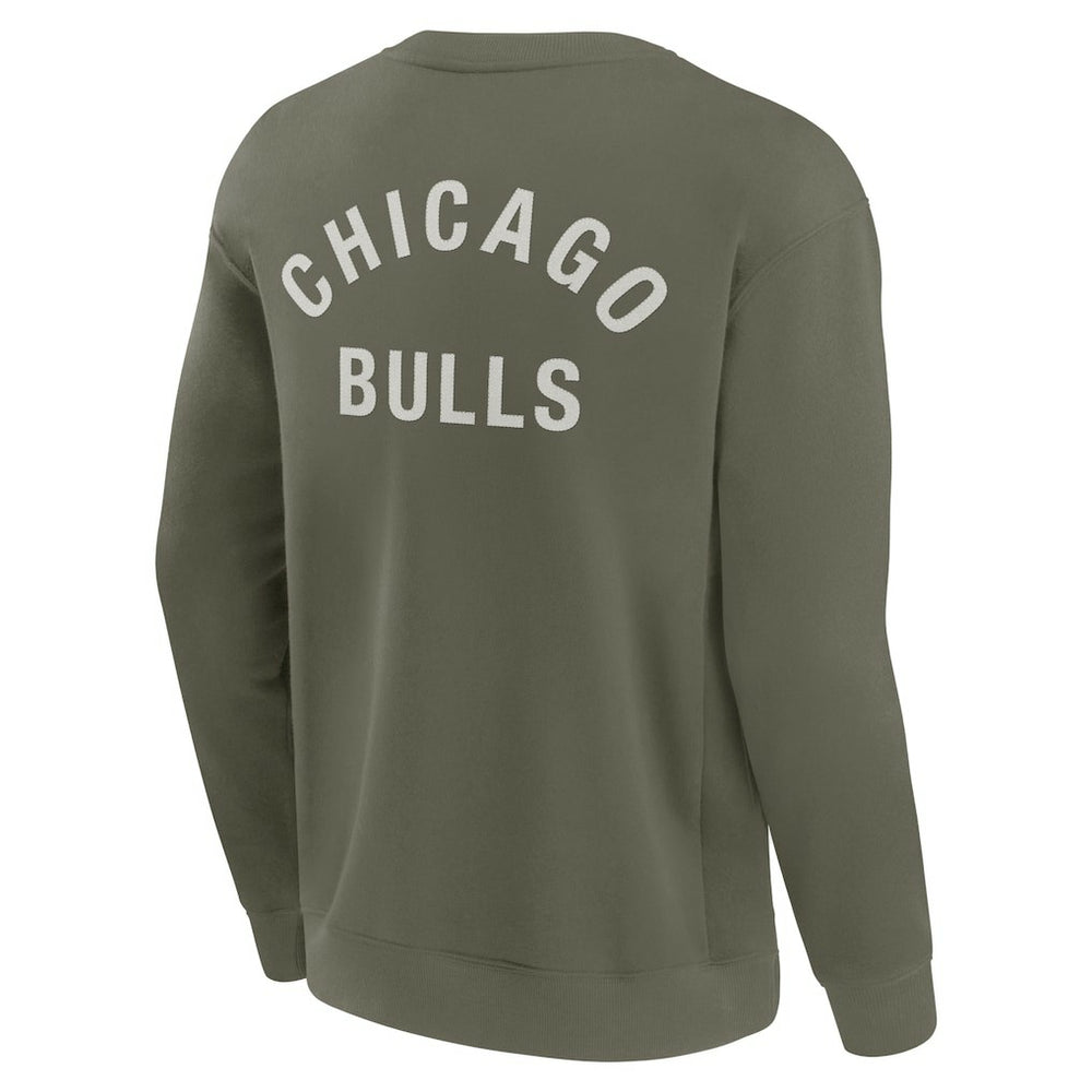 Olive Chicago Bulls Unisex Elements Super Soft Fleece Pullover Sweatshirt | NBA