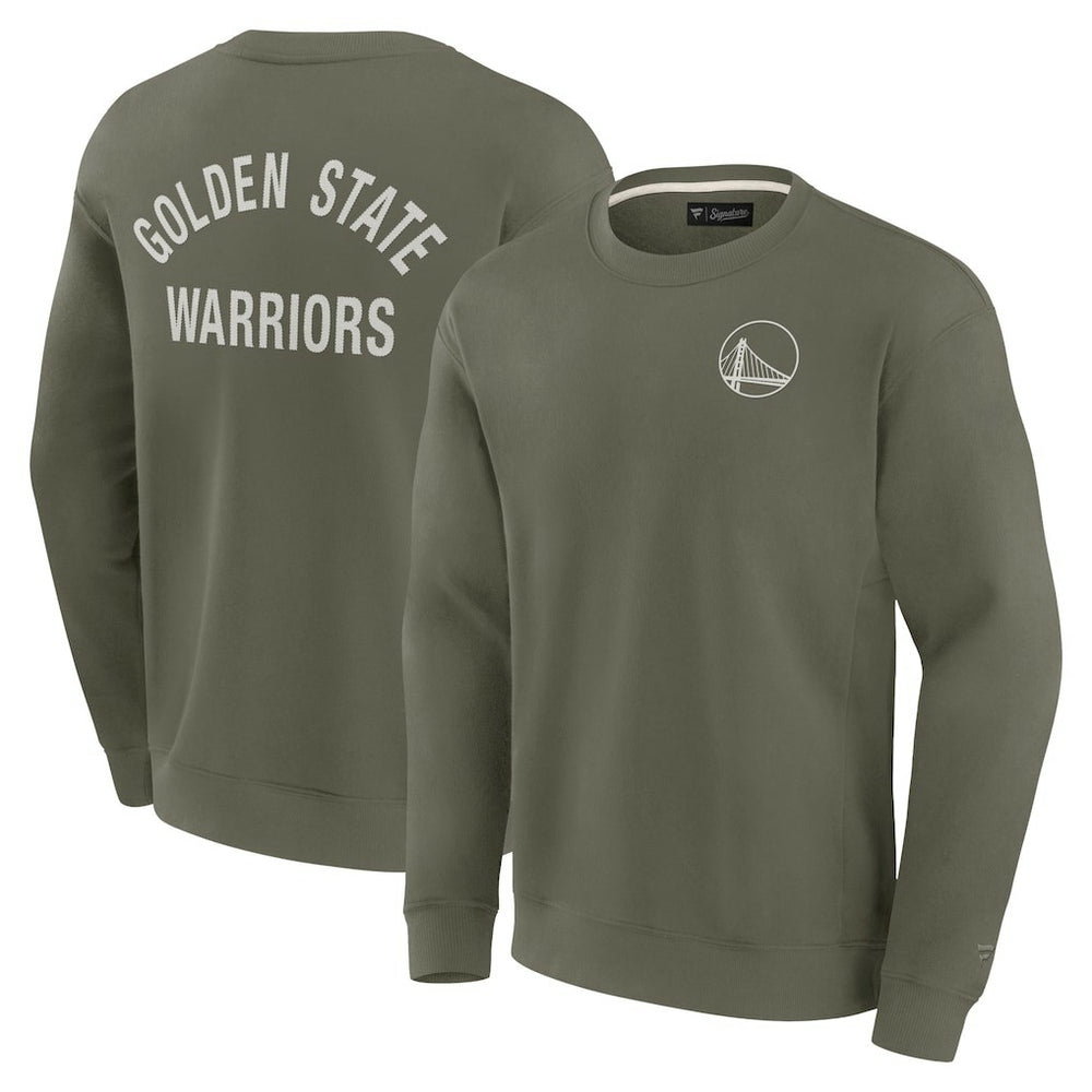 Olive Golden State Warriors Unisex Elements Super Soft Fleece Pullover Sweatshirt sale | NBA