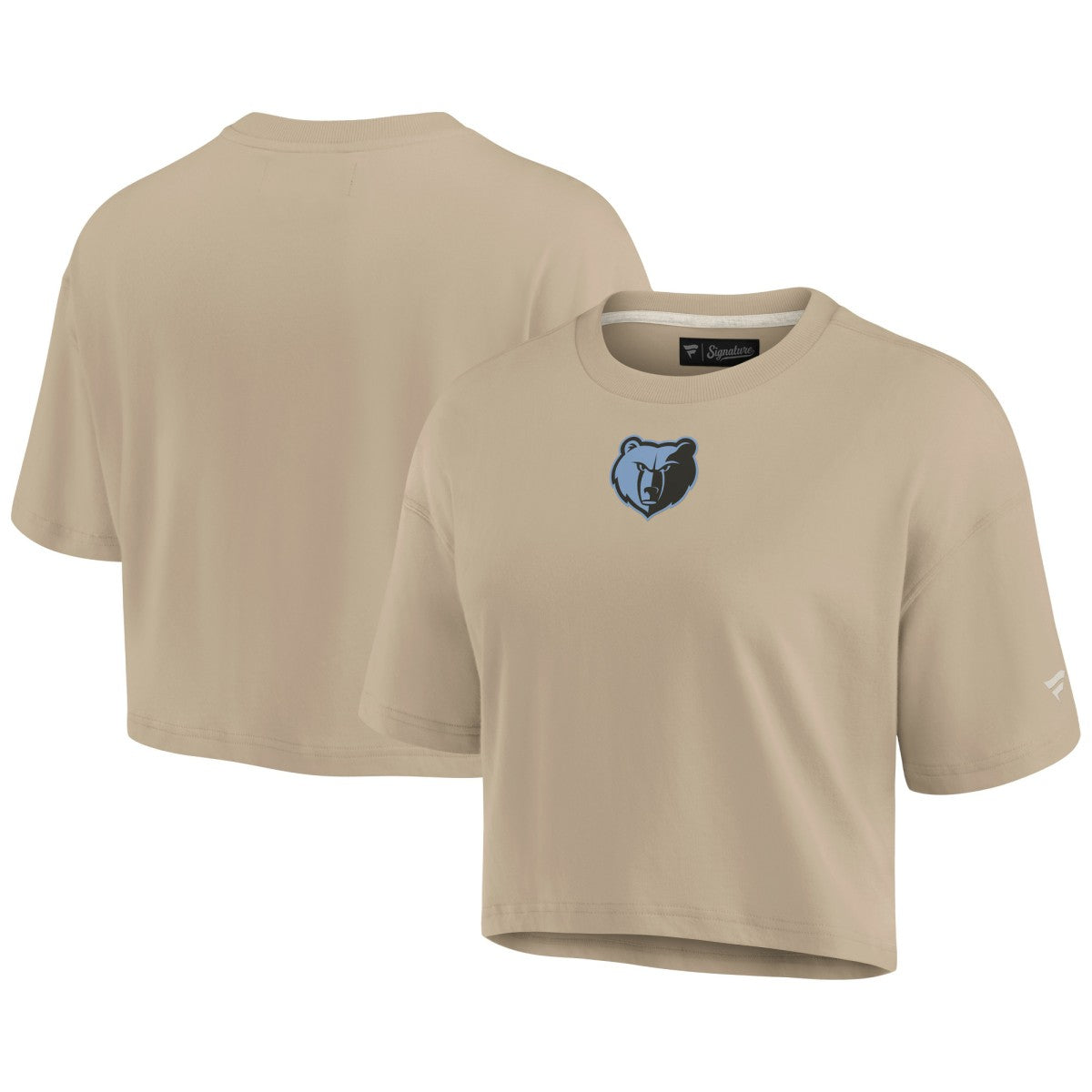 Khaki Memphis Grizzlies Women's Elements Super Soft Boxy Cropped T-Shirt | NBA