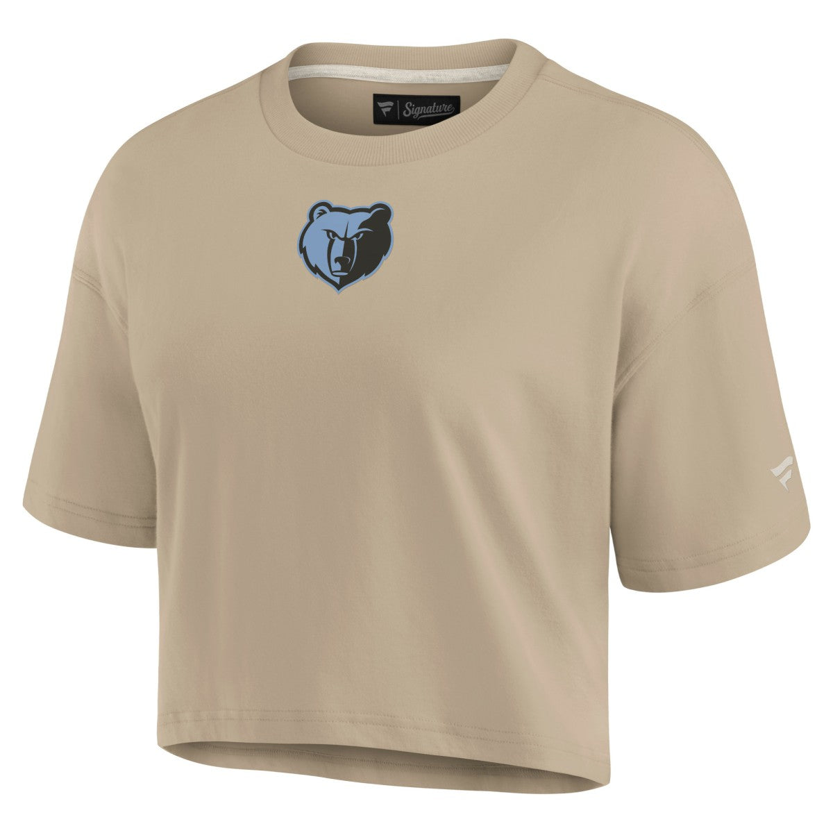 Khaki Memphis Grizzlies Women's Elements Super Soft Boxy Cropped T-Shirt | NBA
