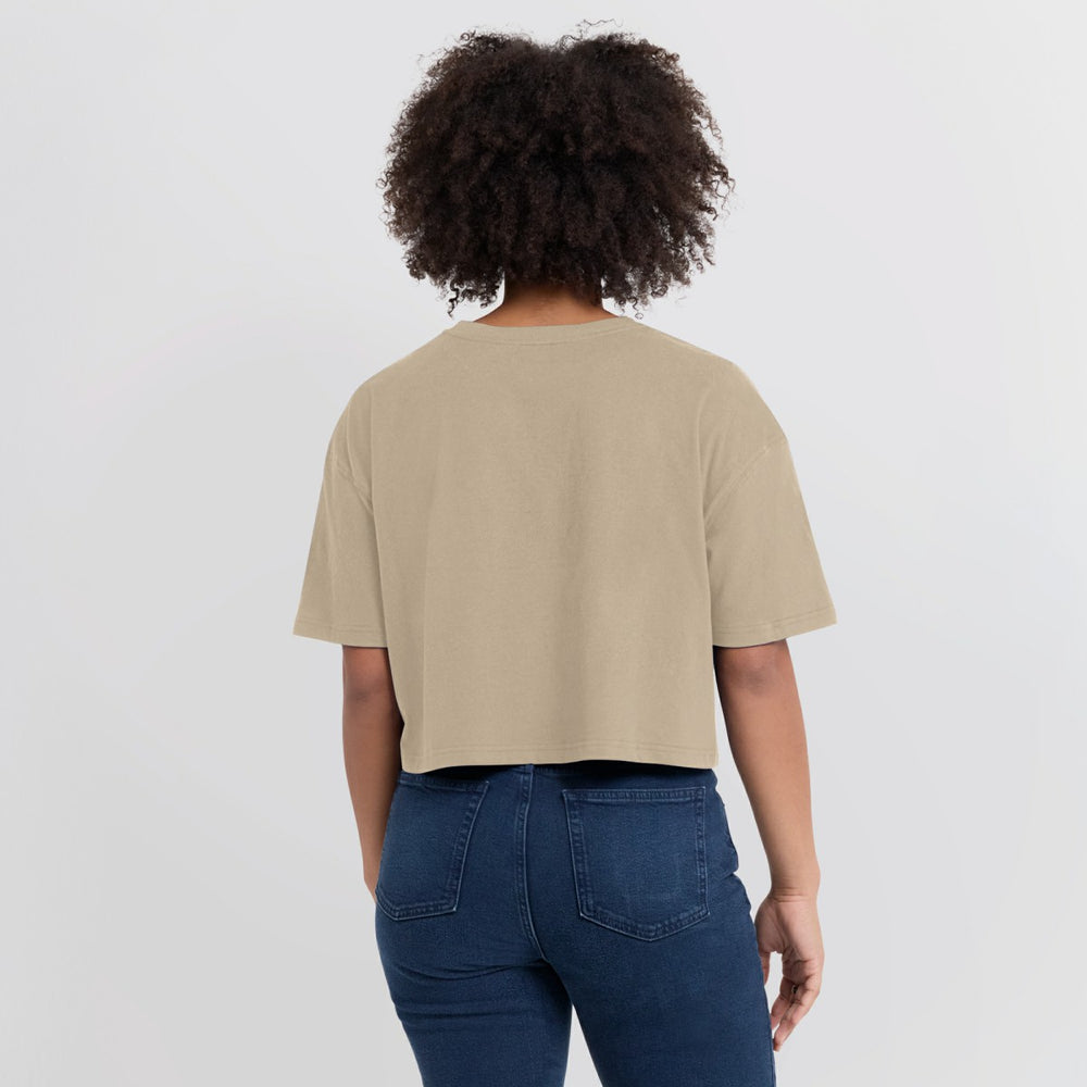 Khaki Sacramento Kings Women's Elements Super Soft Boxy Cropped T-Shirt | NBA