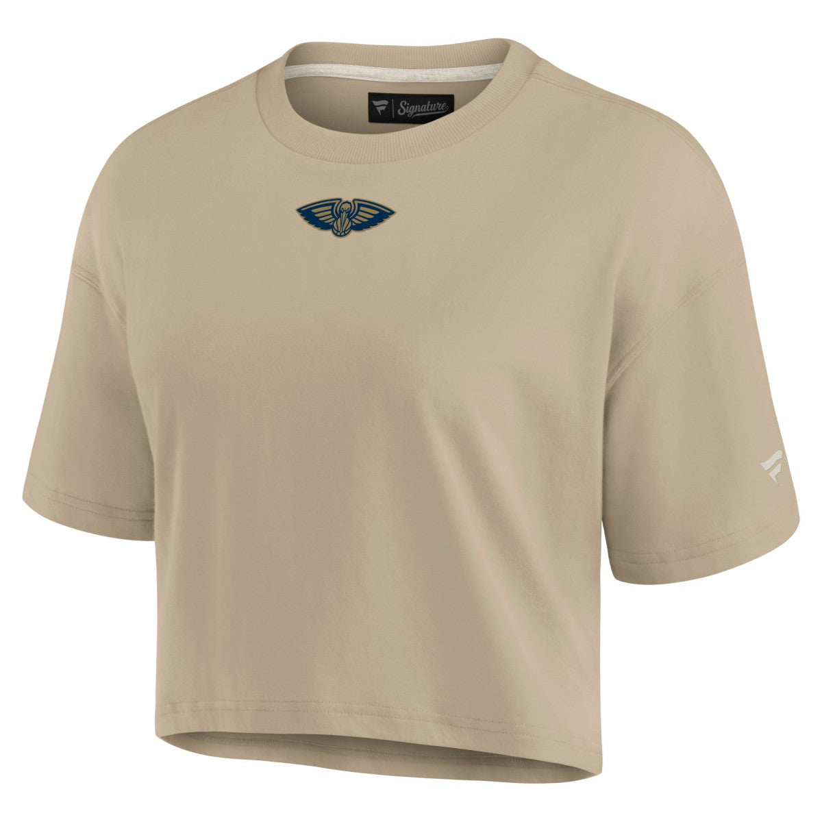 Khaki New Orleans Pelicans Women's Elements Super Soft Boxy Cropped T-Shirt | NBA