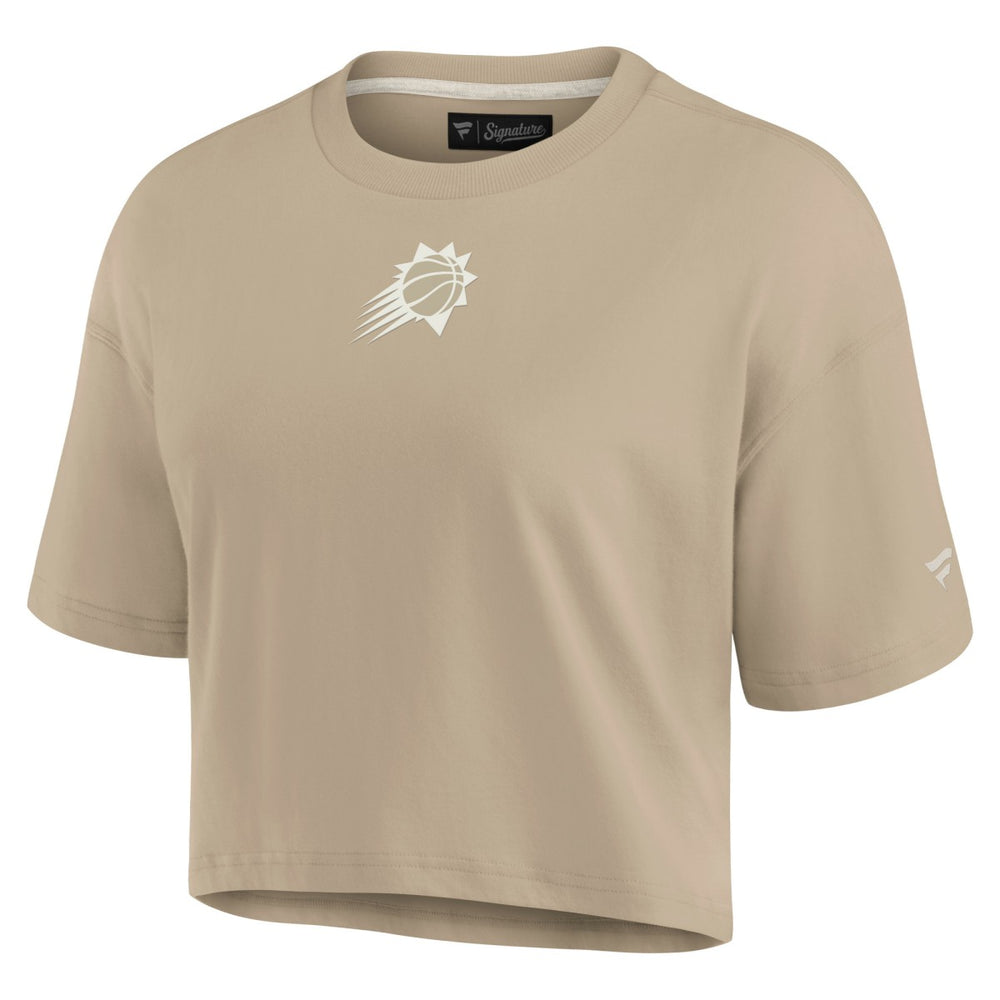 Khaki Phoenix Suns Women's Elements Super Soft Boxy Cropped T-Shirt | NBA