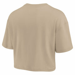 Khaki Golden State Warriors Women's Elements Super Soft Boxy Cropped T-Shirt sale | NBA