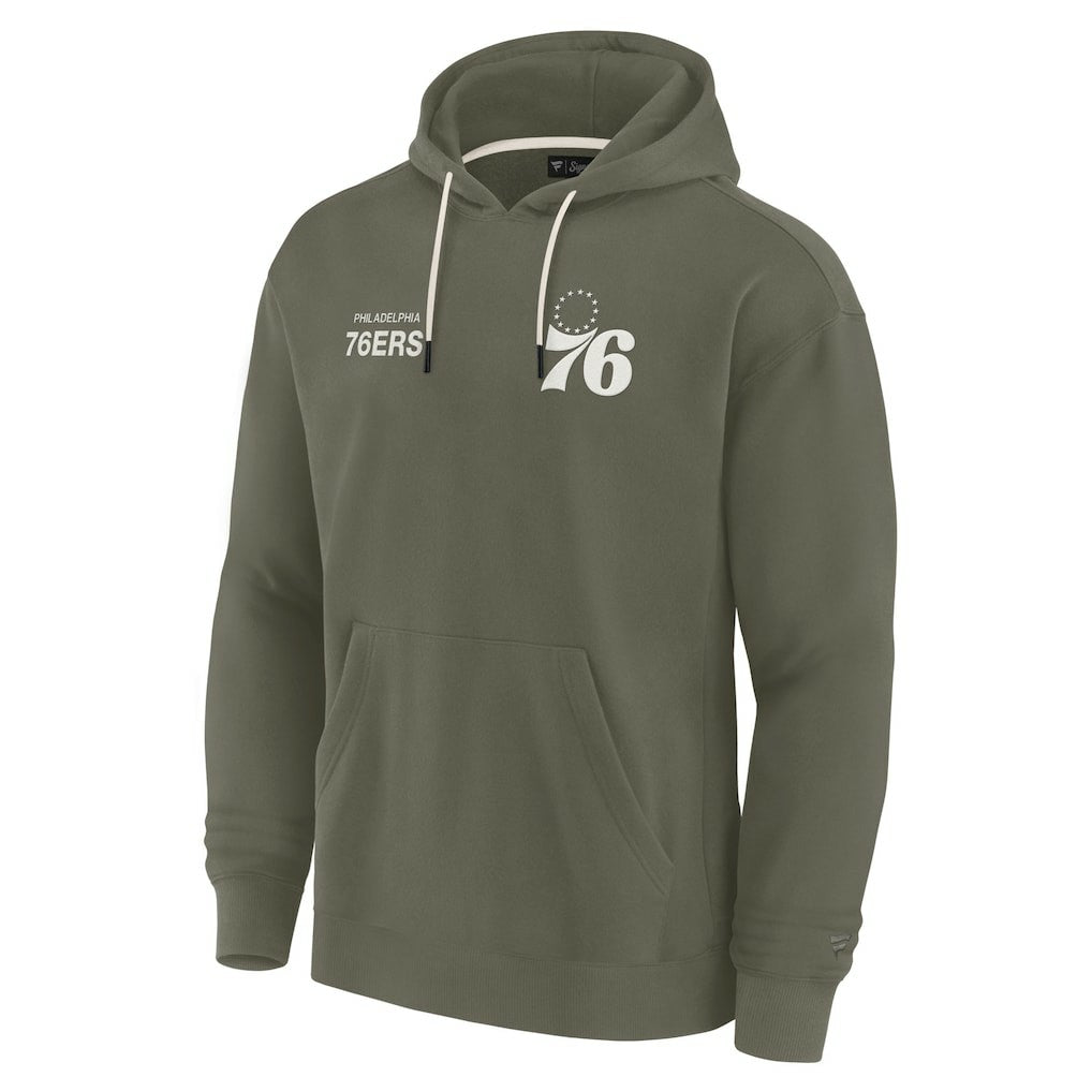 Olive Philadelphia 76ers Unisex Elements Super Soft Fleece Pullover Hoodie | NBA