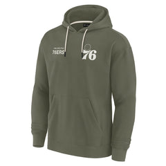 Olive Philadelphia 76ers Unisex Elements Super Soft Fleece Pullover Hoodie | NBA