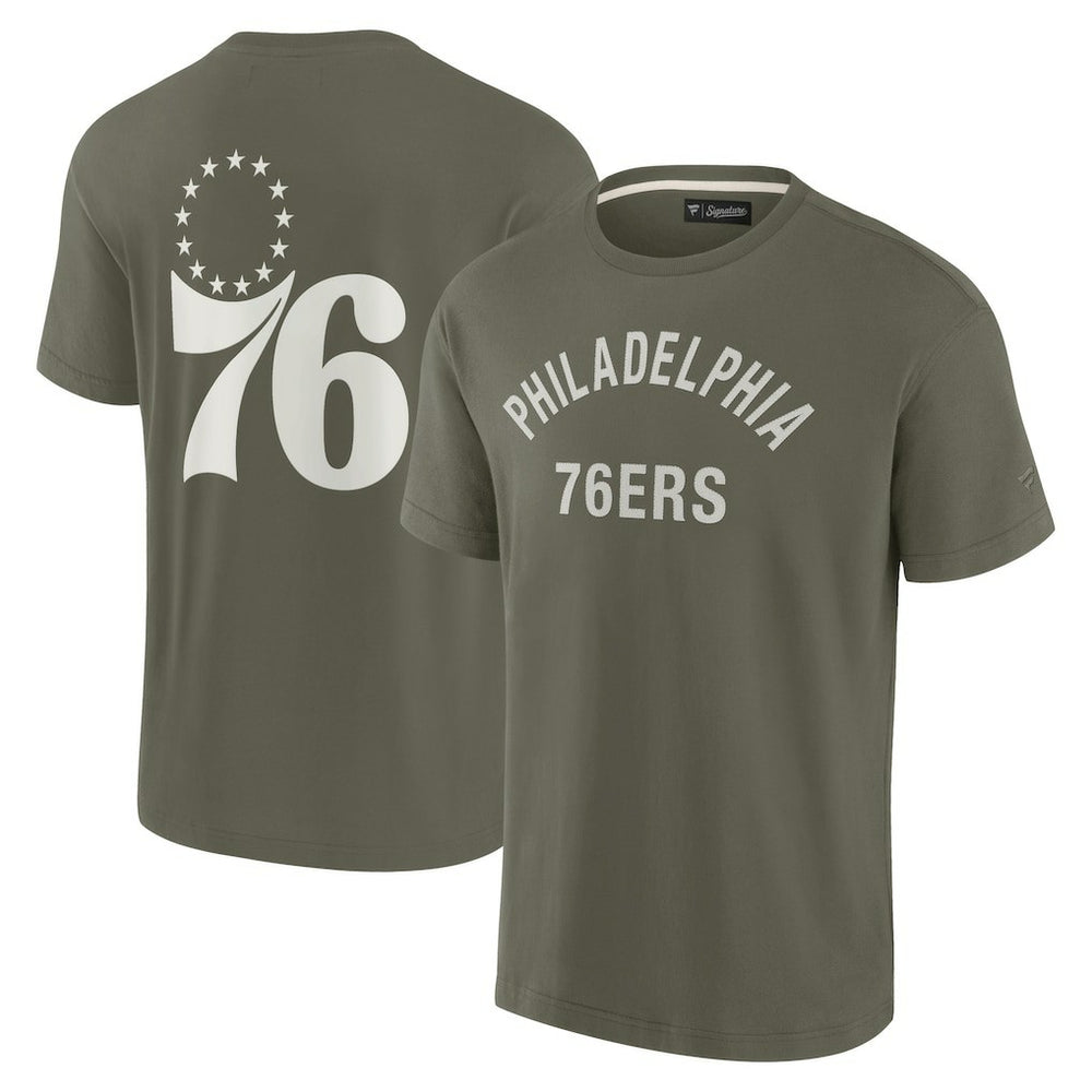Olive Philadelphia 76ers Unisex Elements Super Soft Short Sleeve T-Shirt | NBA