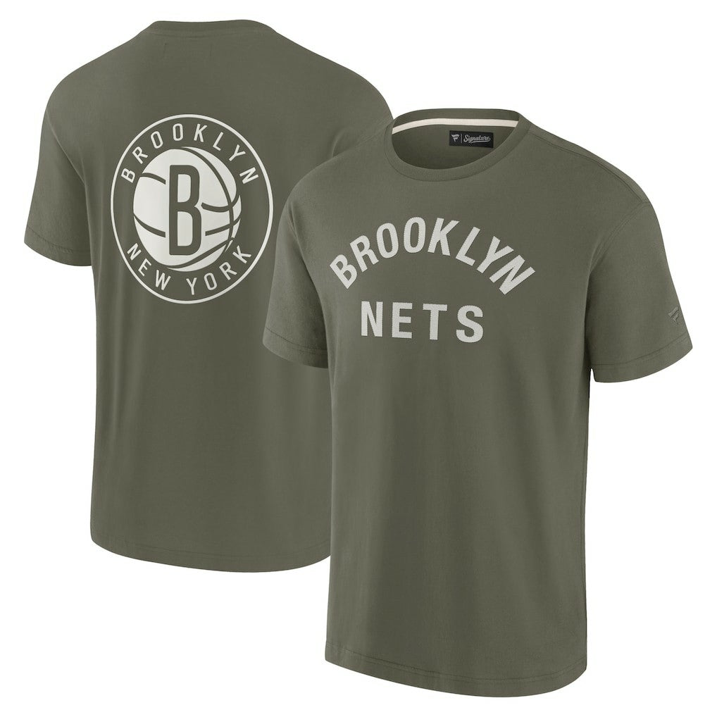 Olive Brooklyn Nets Unisex Elements Super Soft Short Sleeve T-Shirt | NBA