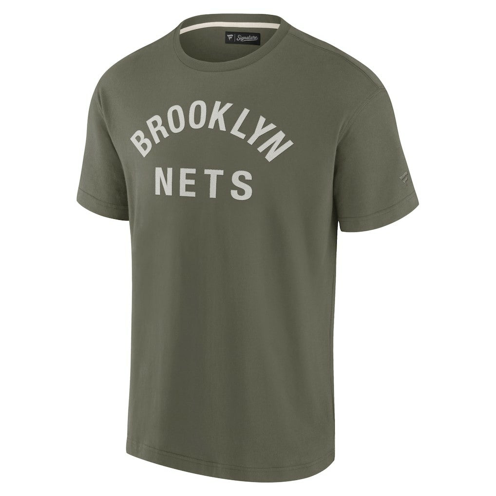 Olive Brooklyn Nets Unisex Elements Super Soft Short Sleeve T-Shirt | NBA