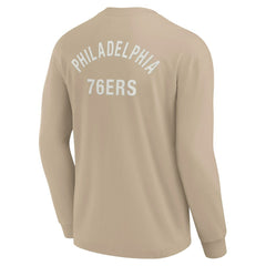 Khaki Philadelphia 76ers Unisex Elements Super Soft Long Sleeve T-Shirt | NBA
