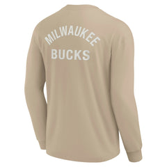 Khaki Milwaukee Bucks Unisex Elements Super Soft Long Sleeve T-Shirt | NBA