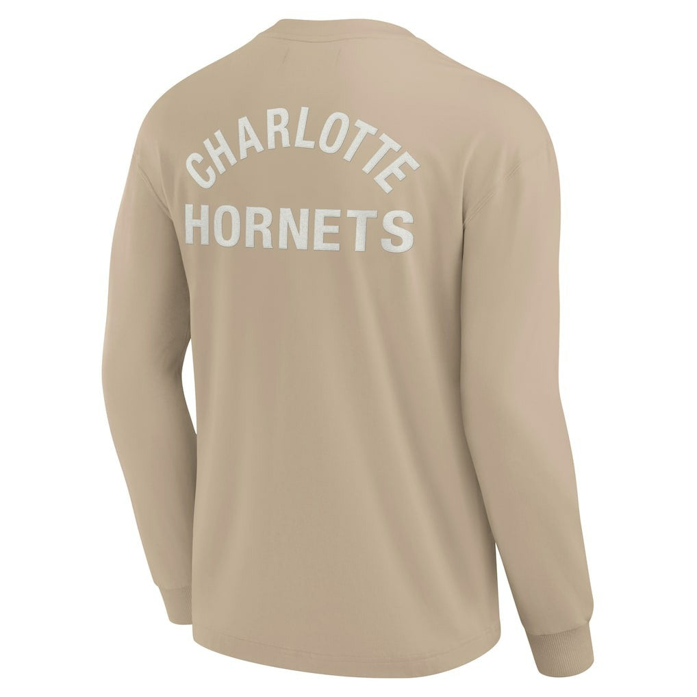 Khaki Charlotte Hornets Unisex Elements Super Soft Long Sleeve T-Shirt | NBA