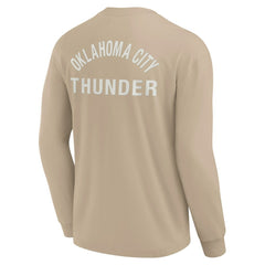 Khaki Oklahoma City Thunder Unisex Elements Super Soft Long Sleeve T-Shirt | NBA