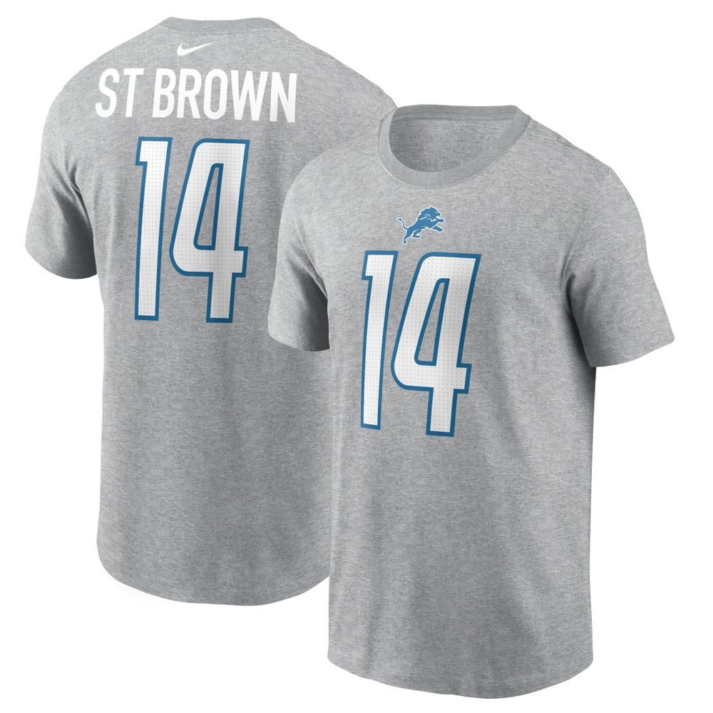 Detroit Lions Amon-Ra St. Brown  Player Name & Number T-Shirt | NFL New