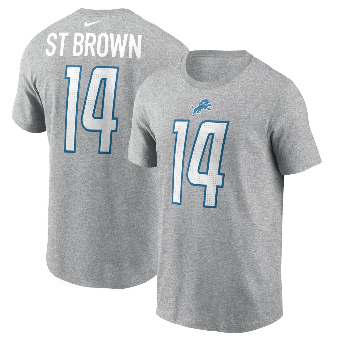 Detroit Lions Amon-Ra St. Brown  Player Name & Number T-Shirt | NFL New