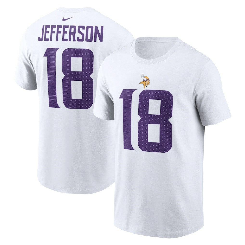 Minnesota Vikings Justin Jefferson  Player Name & Number T-Shirt | NFL Sale