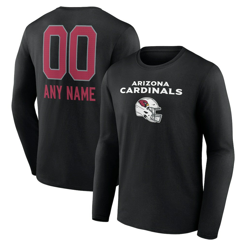 Arizona Cardinals Personalized Name & Number Team Wordmark Long Sleeve T-Shirt | NFL New