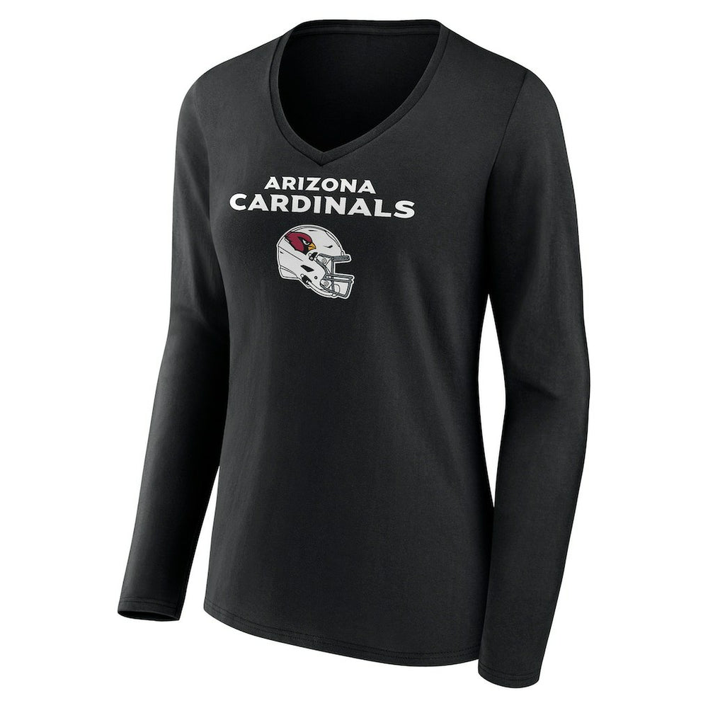 Arizona Cardinals Women's Personalized Name & Number Team Wordmark Long Sleeve V-Neck T-Shirt | NFL New