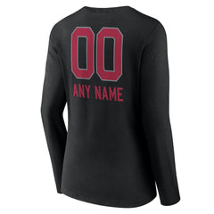 Arizona Cardinals Women's Personalized Name & Number Team Wordmark Long Sleeve V-Neck T-Shirt | NFL New