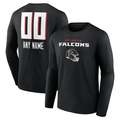 Atlanta Falcons Personalized Name & Number Team Wordmark Long Sleeve T-Shirt | NFL Outlet