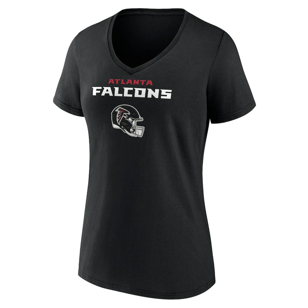 Atlanta Falcons Women's Personalized Name & Number Team Wordmark V-Neck T-Shirt | NFL Outlet