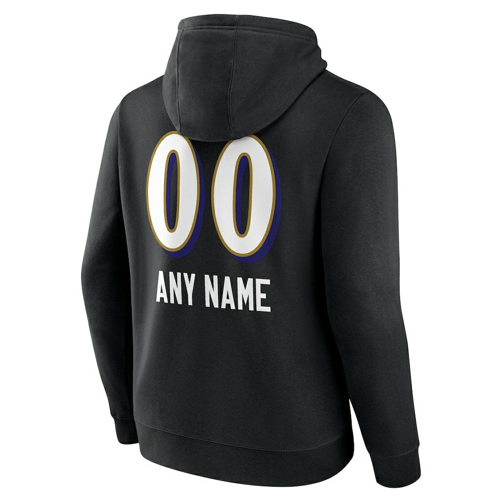 Baltimore Ravens Personalized Name & Number Team Wordmark Pullover Hoodie | NFL Sale