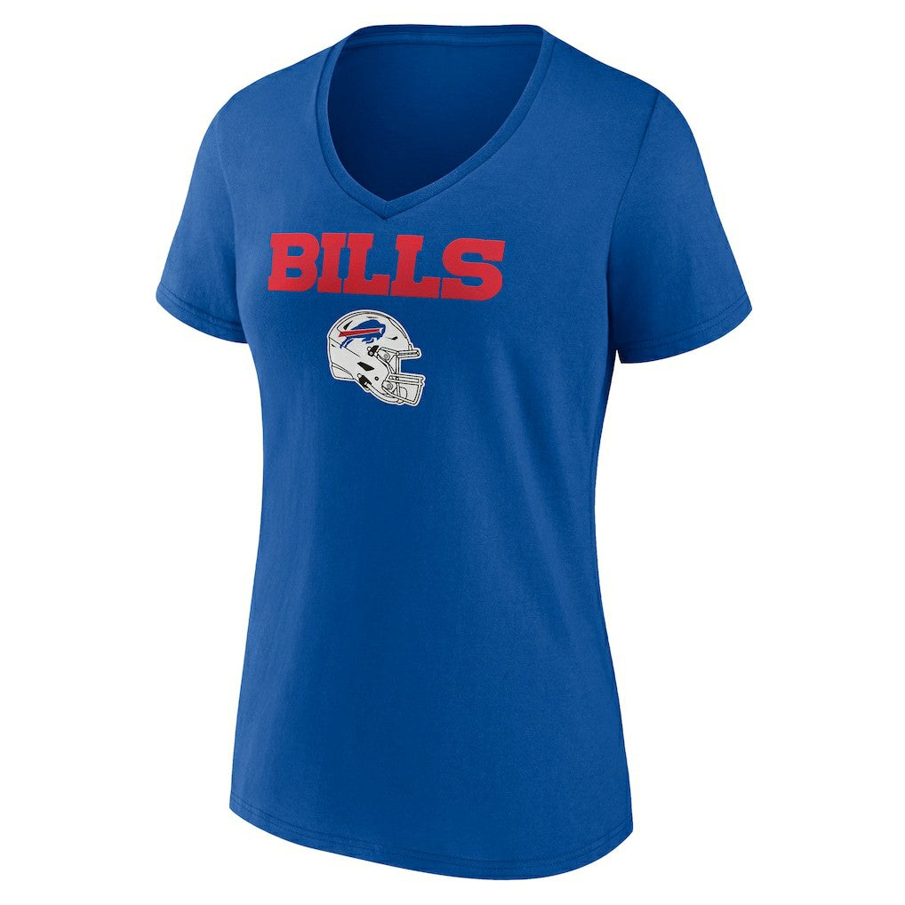 Buffalo Bills Women's Personalized Name & Number Team Wordmark V-Neck T-Shirt | NFL Hot