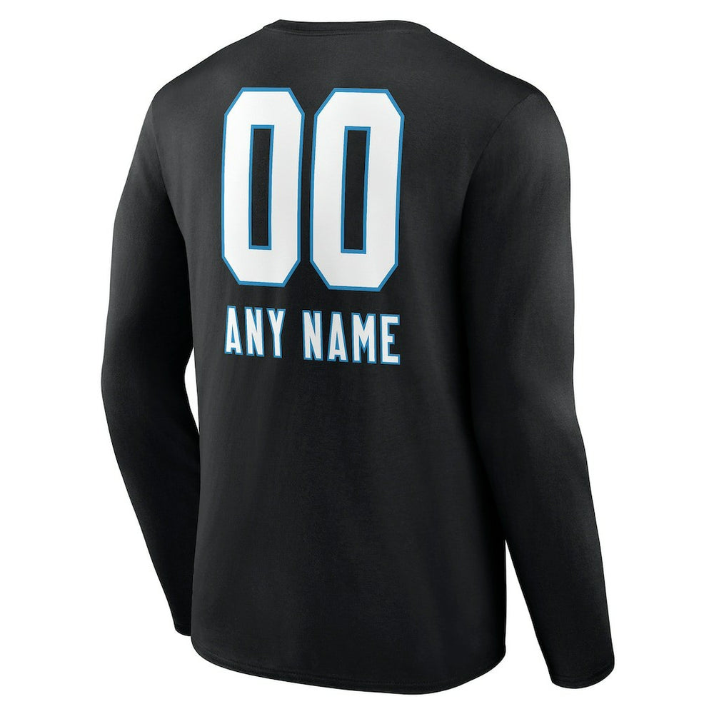 Carolina Panthers Personalized Name & Number Team Wordmark Long Sleeve T-Shirt | NFL Near me