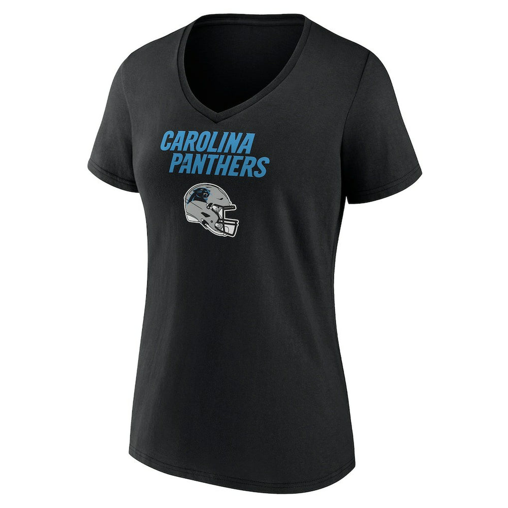 Carolina Panthers Women's Personalized Name & Number Team Wordmark V-Neck T-Shirt | NFL Discount