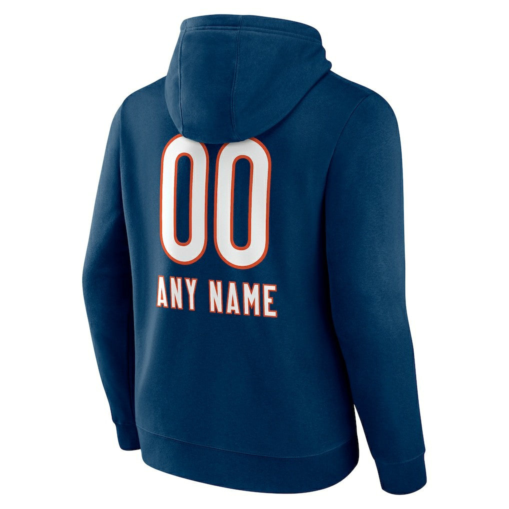 Chicago Bears Personalized Name & Number Team Wordmark Pullover Hoodie | NFL Hot