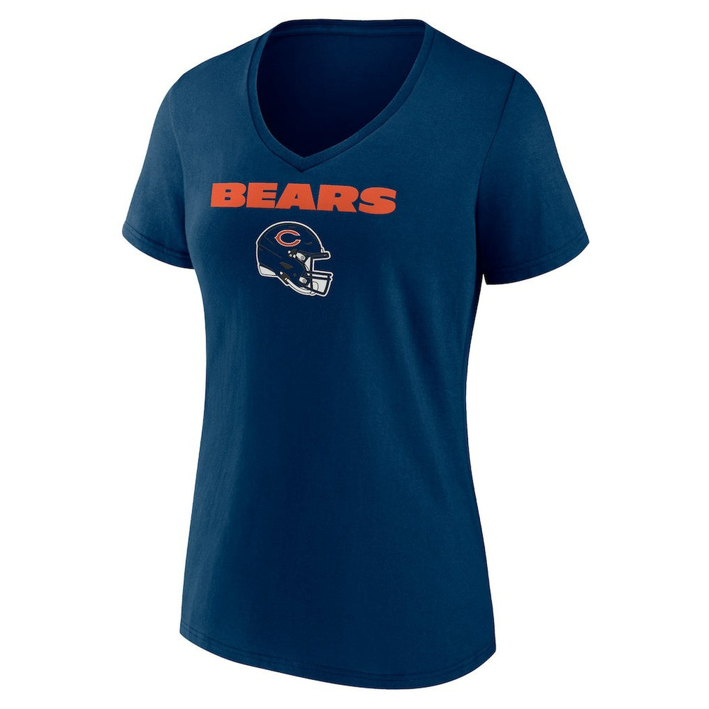 Chicago Bears Women's Personalized Name & Number Team Wordmark V-Neck T-Shirt | NFL Outlet