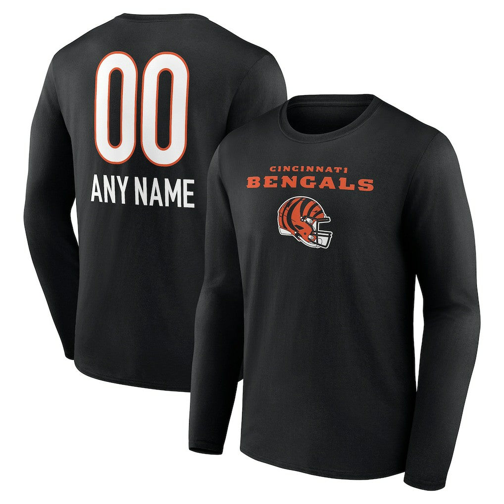 Cincinnati Bengals Personalized Name & Number Team Wordmark Long Sleeve T-Shirt | NFL On sale