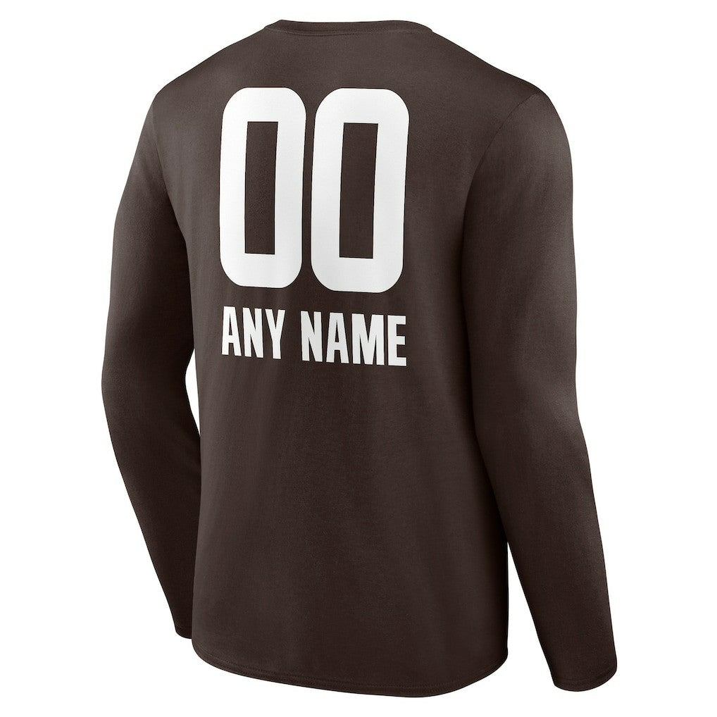 Cleveland Browns Personalized Name & Number Team Wordmark Long Sleeve T-Shirt | NFL New
