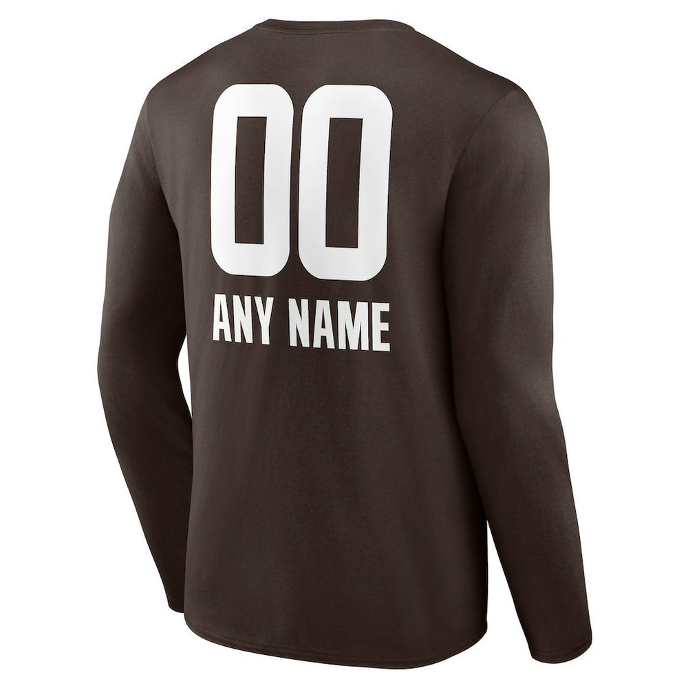 Cleveland Browns Personalized Name & Number Team Wordmark Long Sleeve T-Shirt | NFL New