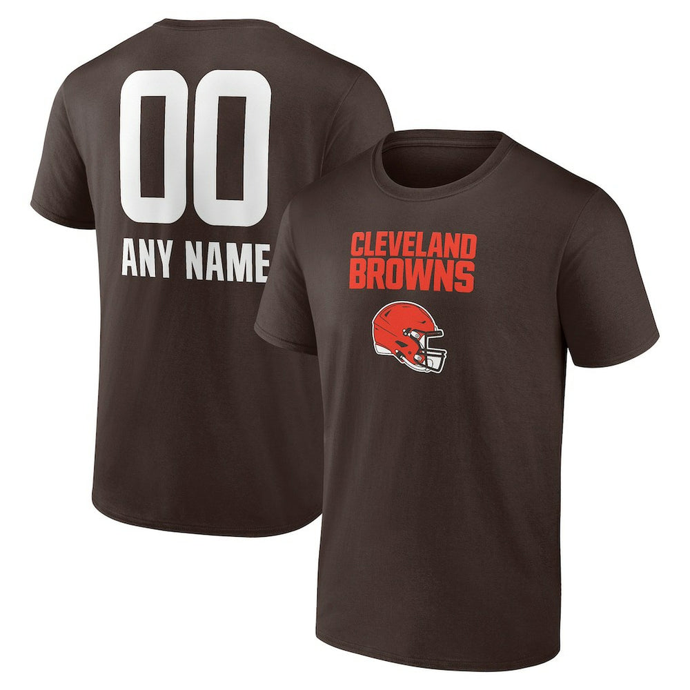 Cleveland Browns Personalized Name & Number Team Wordmark T-Shirt | NFL Discount