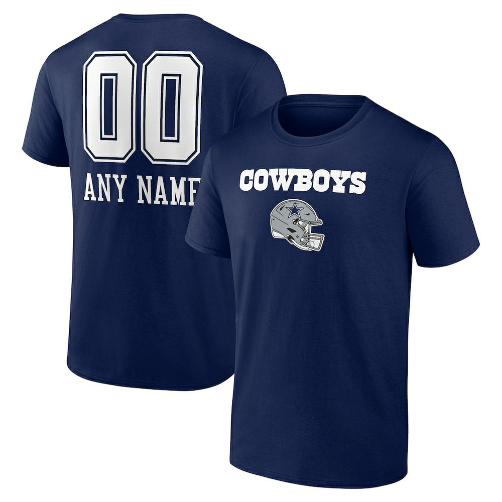 Dallas Cowboys Personalized Name & Number Team Wordmark T-Shirt | NFL Hot