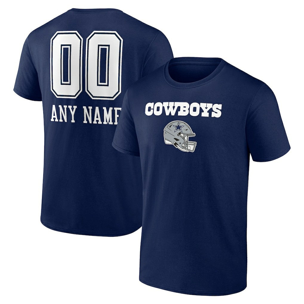 Dallas Cowboys Personalized Name & Number Team Wordmark T-Shirt | NFL Hot