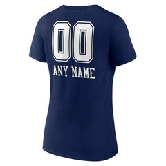 Dallas Cowboys Women's Personalized Name & Number Team Wordmark V-Neck T-Shirt | NFL On sale