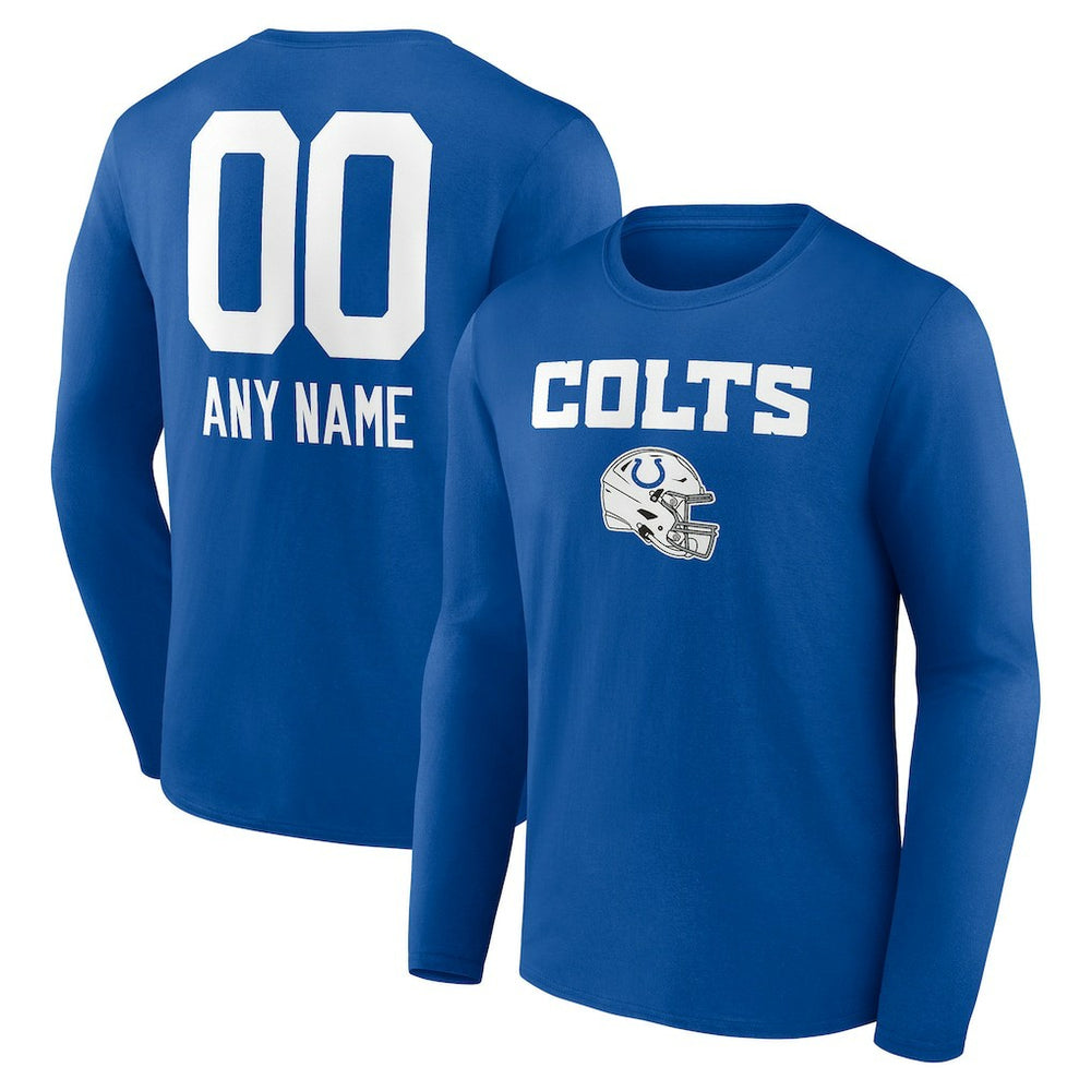 Indianapolis Colts Personalized Name & Number Team Wordmark Long Sleeve T-Shirt | NFL US