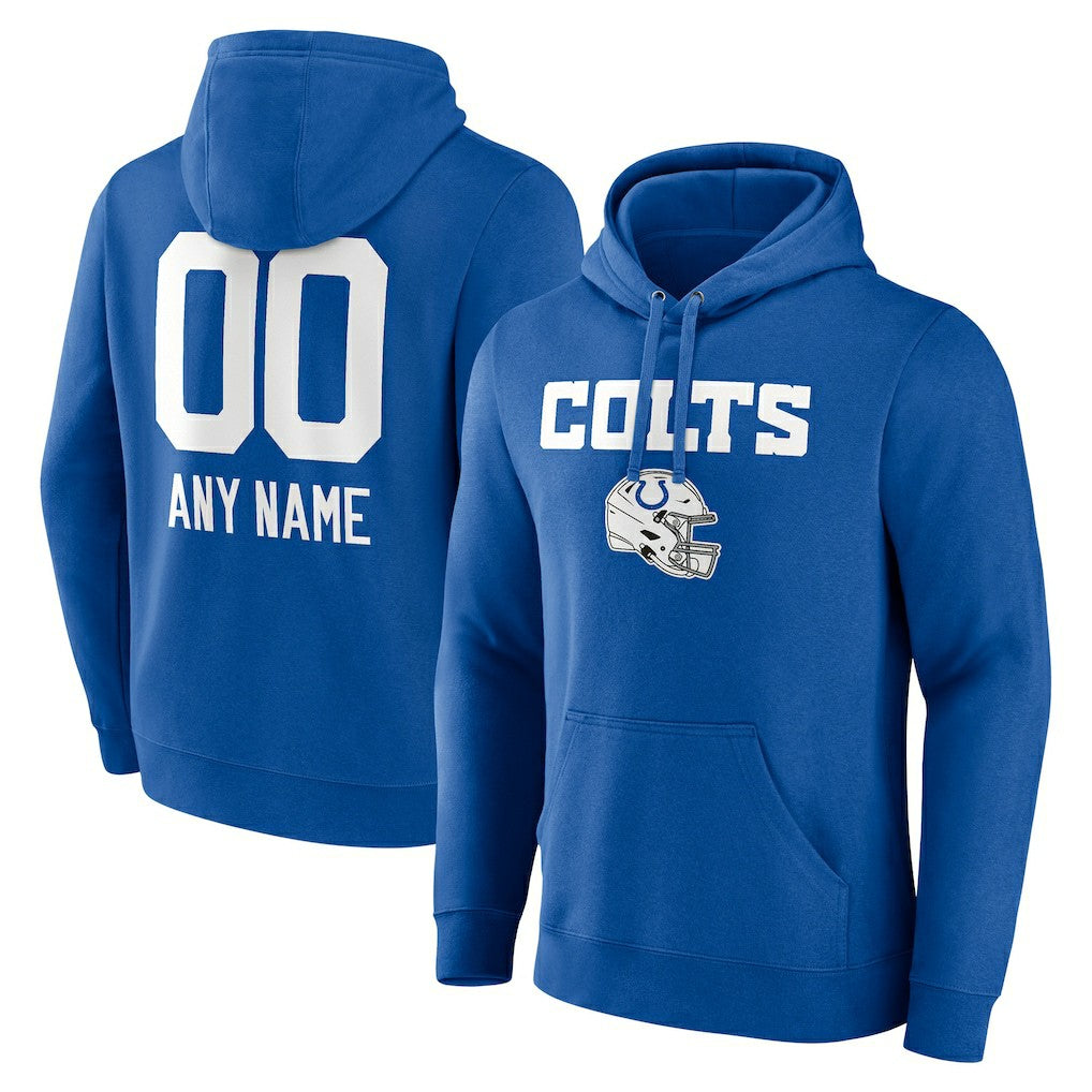 Indianapolis Colts Personalized Name & Number Team Wordmark Pullover Hoodie | NFL Sale