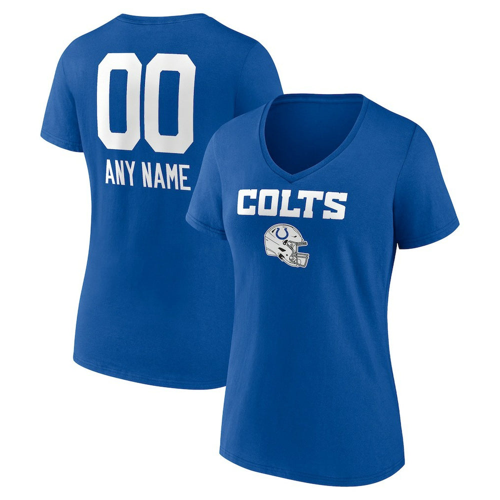 Indianapolis Colts Women's Personalized Name & Number Team Wordmark V-Neck T-Shirt | NFL Hot