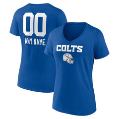 Indianapolis Colts Women's Personalized Name & Number Team Wordmark V-Neck T-Shirt | NFL Hot