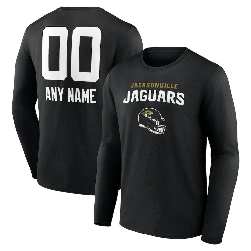 Jacksonville Jaguars Personalized Name & Number Team Wordmark Long Sleeve T-Shirt | NFL US