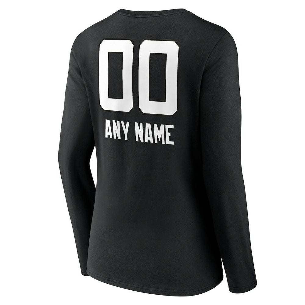 Jacksonville Jaguars Women's Personalized Name & Number Team Wordmark Long Sleeve V-Neck T-Shirt | NFL Near me