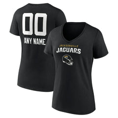 Jacksonville Jaguars Women's Personalized Name & Number Team Wordmark V-Neck T-Shirt | NFL Sale