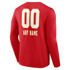 Kansas City Chiefs Personalized Name & Number Team Wordmark Long Sleeve T-Shirt | NFL On sale