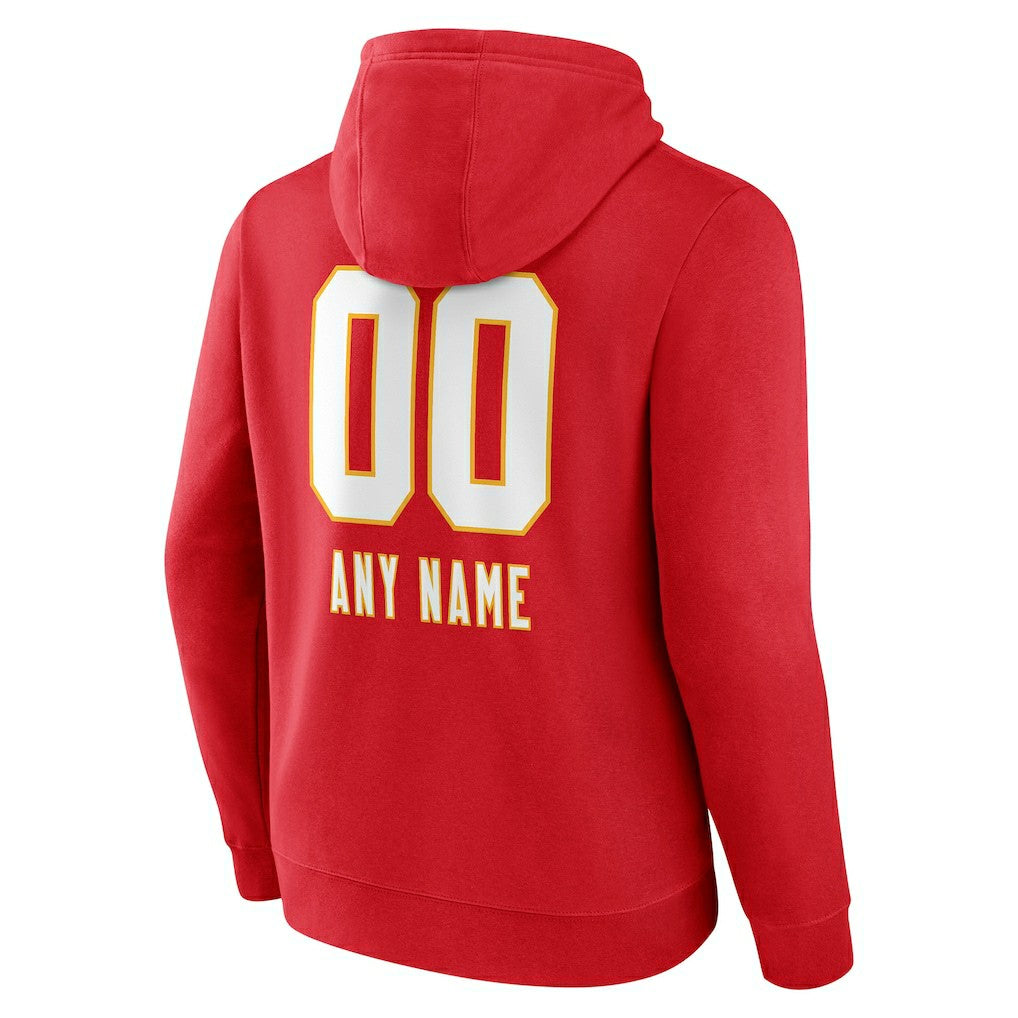 Kansas City Chiefs Personalized Name & Number Team Wordmark Pullover Hoodie | NFL Hot
