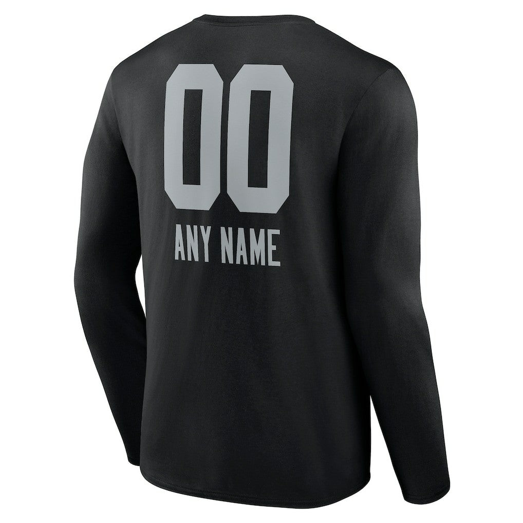 Las Vegas Raiders Personalized Name & Number Team Wordmark Long Sleeve T-Shirt | NFL Online