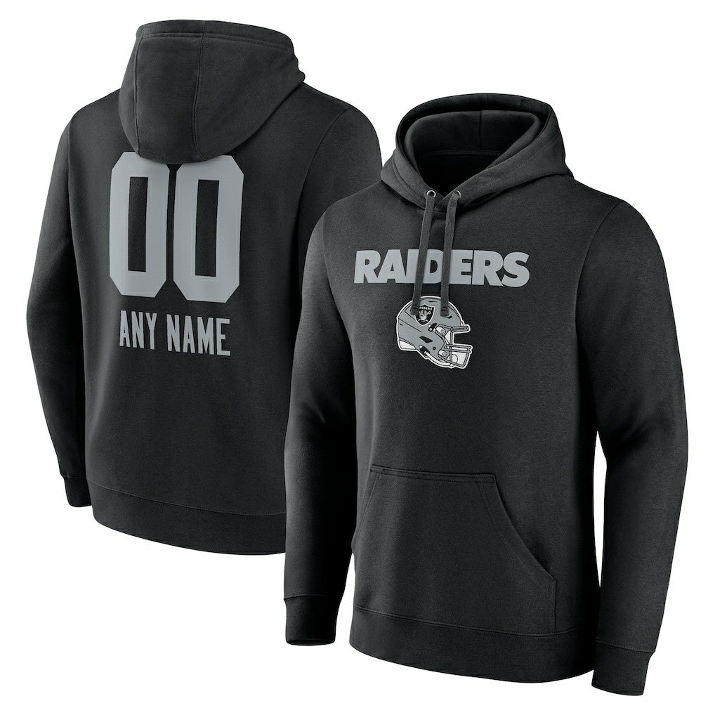 Las Vegas Raiders Personalized Name & Number Team Wordmark Pullover Hoodie | NFL Online