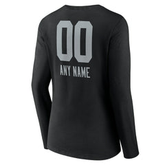 Las Vegas Raiders Women's Personalized Name & Number Team Wordmark Long Sleeve V-Neck T-Shirt | NFL Online